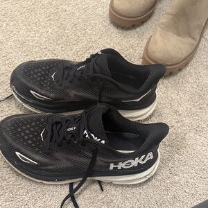 Hoka Black and White Athletic Shoes